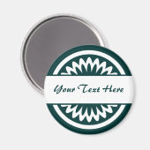 丸い花 – 濃い緑 マグネット (正面/裏面)