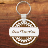 丸い花 – 茶 キーホルダー (正面)