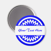 丸い花 – 青 マグネット (正面/裏面)