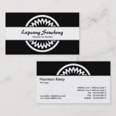 丸い花 – 黒 名刺 (正面/裏面)