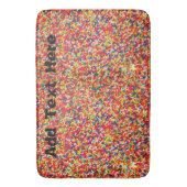 丸い虹のキャンディの散水 バスマット (正面縦)