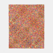 丸い虹のキャンディの散水 フリースブランケット (正面)