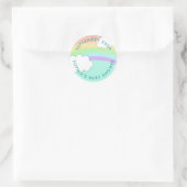 丸い虹の赤男女兼用ちゃんシャワーステッカー ラウンドシール (バッグ)