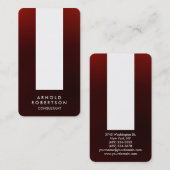 丸い角の茶色がかった赤い白の名刺 名刺 (正面/裏面)