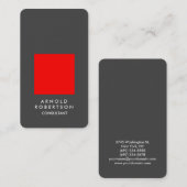 丸い角の赤いグレーエレガント 名刺 (正面/裏面)