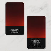 丸い角の黒い赤エレガントの名刺 名刺 (正面/裏面)
