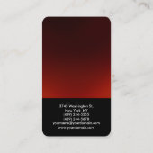 丸い角の黒い赤エレガントの名刺 名刺 (裏面)