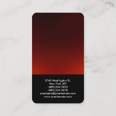 丸い角の黒い赤エレガントの名刺 名刺 (裏面)