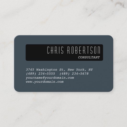 丸い角の黒炭の名刺 名刺 (正面)