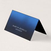 丸い角ダークブルーブラックビジネスカード 名刺 (正面)