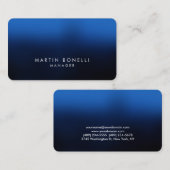 丸い角ダークブルーブラックビジネスカード 名刺 (正面/裏面)