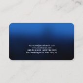 丸い角ダークブルーブラックビジネスカード 名刺 (裏面)
