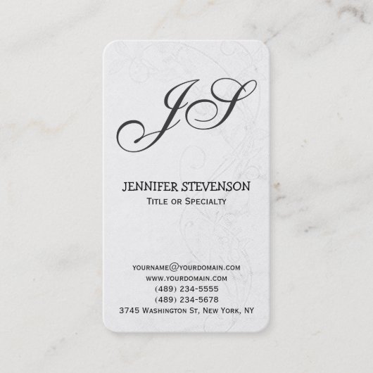 丸い角モノグラムパターン名刺 名刺 (正面)