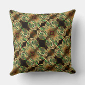 丸い金ゴールドと緑色の金属またはガラスのハンドル クッション (裏面)