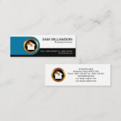 丸い青いタブ柱の給排水衛生設備 スキニー名刺 (正面/裏面)