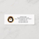 丸い青いタブ柱の給排水衛生設備 スキニー名刺 (裏面)