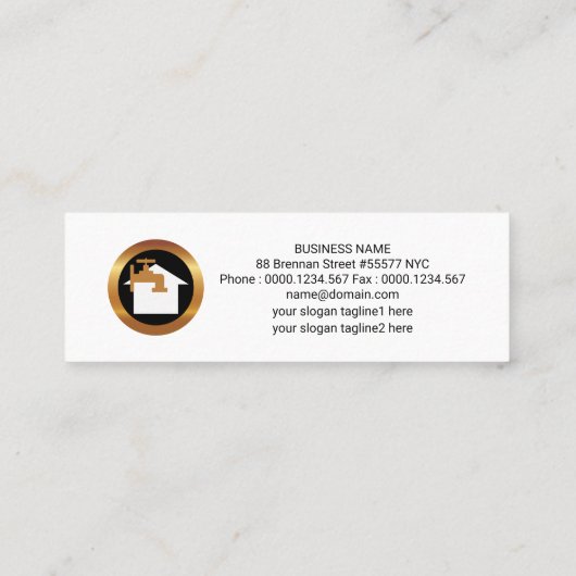 丸い青いタブ柱の給排水衛生設備 スキニー名刺 (裏面)