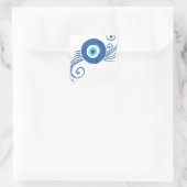 丸い青い悪意のある目 スクエアシール (バッグ)