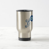 丸い青い悪意のある目 トラベルマグ (中央)