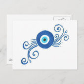 丸い青い悪意のある目 ポストカード (正面/裏面)