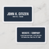 丸い青と白のはっきりした文字幅縁ど 名刺 (正面/裏面)