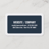 丸い青と白のはっきりした文字幅縁ど 名刺 (裏面)