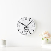 丸い頭に乗ったアシガニ ラウンド壁時計 (ホーム)