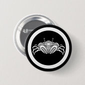 丸い頭に乗ったアシガニ 缶バッジ (正面&裏面)