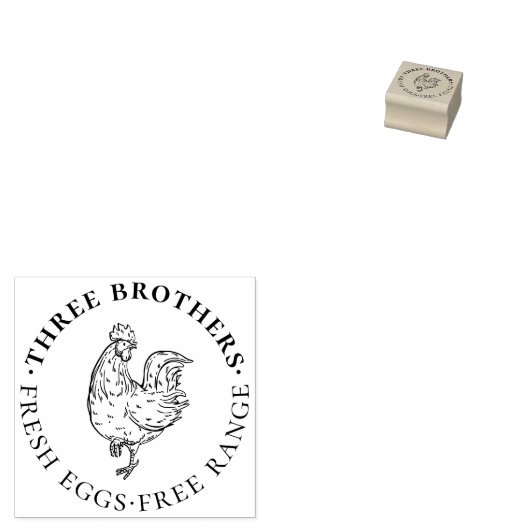 丸い鶏卵素朴印を作る ラバースタンプ (押印)