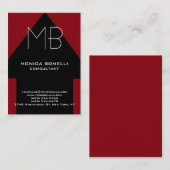 丸い黒い矢印の赤い背景モダン 名刺 (正面/裏面)