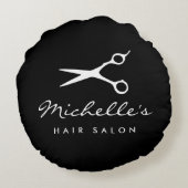 丸い黒のヘアカスタムサロン装飾用クッション ラウンドクッション (裏面)