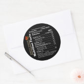 丸い黒メープルシロップ栄養の事実と葉 ラウンドシール (封筒)