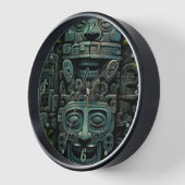 丸い黒木枠 壁時計 (傾斜)