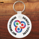 丸い2つのロゴを持つキーチェーン キーホルダー (正面)