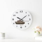 丸い(大きい)壁掛け用のタイガータンクイメージ ラージ壁時計 (ホーム)