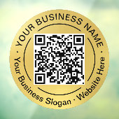 丸いQRコード サークル ビジネス名 ゴールド背景 ウィンドウサイン (シート3)