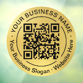丸いQRコード 円形 ビジネス名 ゴールド背景 ウィンドウサイン (シート3)