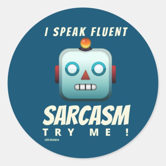 丸おもしろいステッ話ク「FLUENT IIMM」 ラウンドシール (正面)