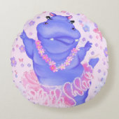 丸おもしろい枕バレリーナヒッポバレエダンサー ラウンドクッション (正面)