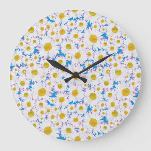丸かわいらし壁時計：青のDitzyデイジー ラージ壁時計 (正面)