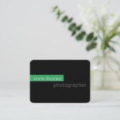 丸くて丸い黒い緑の写真の名刺 名刺 (スタンド正面)