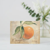 丸くて光沢のあるオレンジ色の果実 ポストカード (スタンド正面)