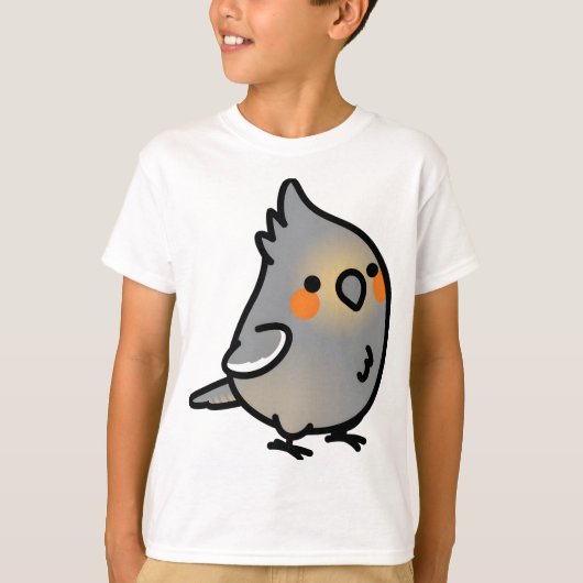 丸くて太った雌のコッカティエル Tシャツ (正面)