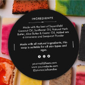 丸せっけんバー具材製品ラベルシール ラウンドシール