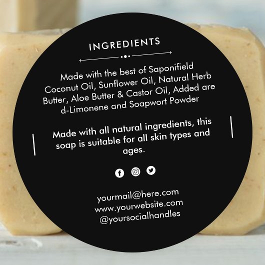 丸せっけんバー具材製品ラベルシール ラウンドシール