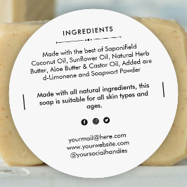 丸せっけんバー具材製品ラベルシール ラウンドシール