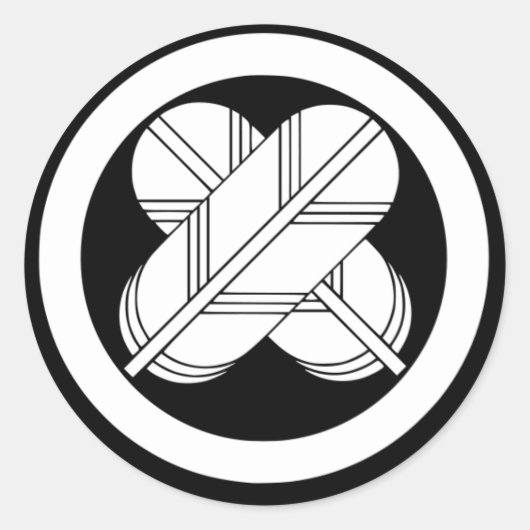 丸ちがい高の葉家紋 ラウンドシール (正面)