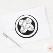 丸ちがい高の葉家紋 ラウンドシール (封筒)