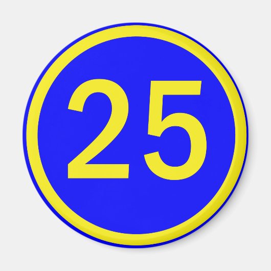 丸で囲まれた数字の25 マグネット (正面)