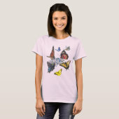 丸と三角が描かれたチョウチョ 26 rev tシャツ (正面フル)
